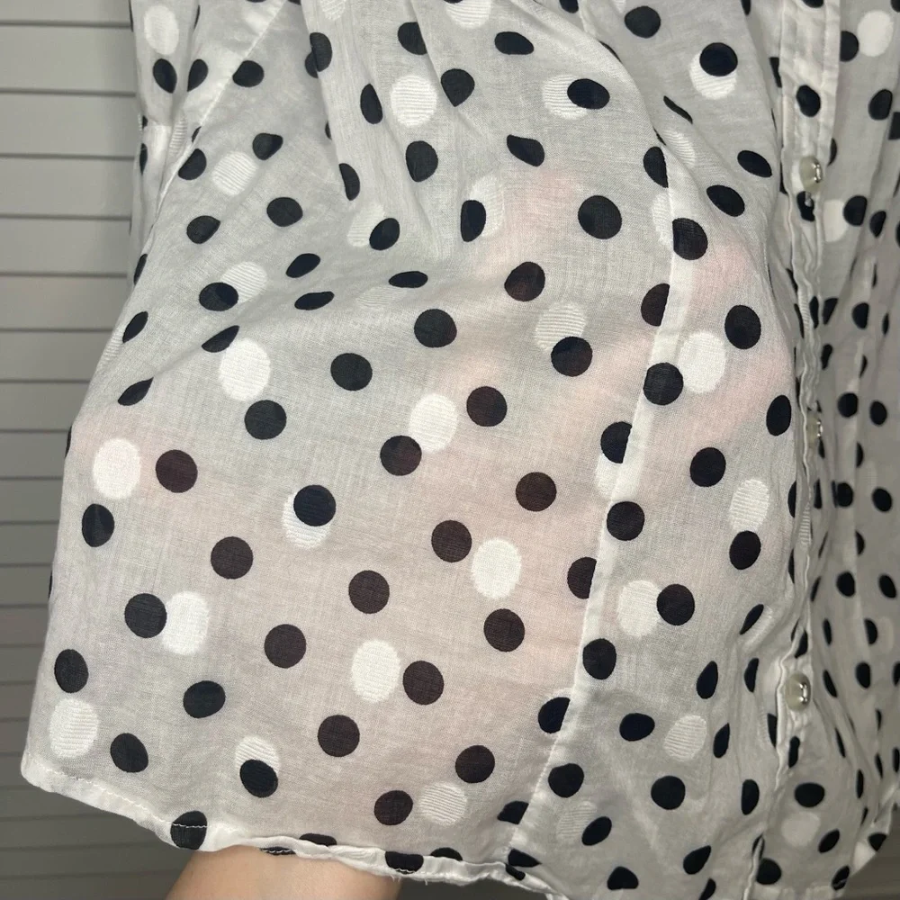 Karen Scott Polka Dot Button Down Shirt - Picture 3 of 6